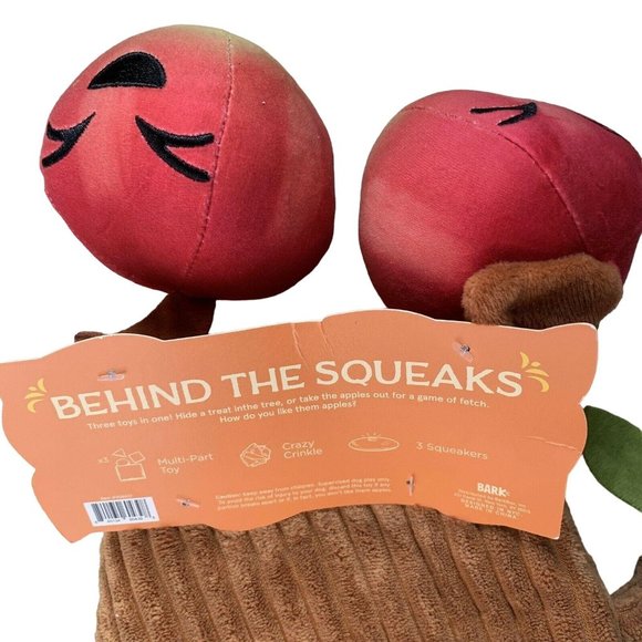 Bark Them Apples Dog Toy Squeaker Plush Treat Hiding 3 Pc Medium Large New Gift - Picture 12 of 12